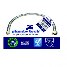 Plumb Tech FC16 Flexible Faucet Connectors 16" Length  3/8" OD X 1/2" Fpt Stainless Steel - B079GGNQYS